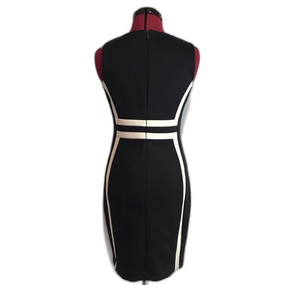Calvin Klein Black & White Color Block Sheath Scuba Dress Size 4P Sleeveless - Picture 12 of 13